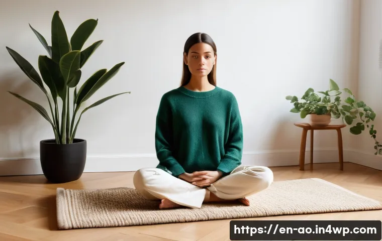 소비를 줄여가는 과정에서의 성장 - **Prompt:** A serene, sunlit minimalist living room. A woman in her late 20s, dressed in comfortable...